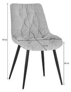 MebleMWM Krzesło tapicerowane Oliver sztruks beżowy