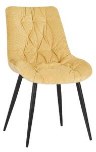 MebleMWM Krzesło tapicerowane Oliver sztruks żółty