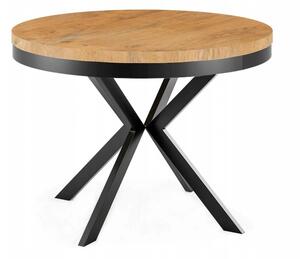 Stół okrągły Eldorado rozkładany średnia 100 cm metalowy loftowy