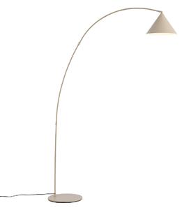 Lampa podłogowa w stylu retro beżowa z białym wnętrzem - Triangolo
