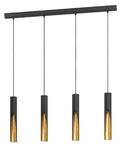 EGLO Żyrandol LED Barbotto, czarny/złoty, 4-pkt