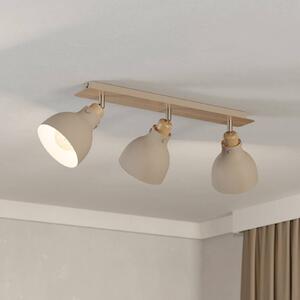 EGLO Lampa sufitowa Arrecife piaskowa/drewno, 3-pkt