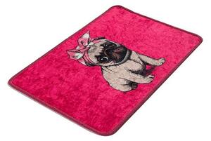 Różowy dywanik łazienkowy 40x60 cm Pink Pug – Foutastic