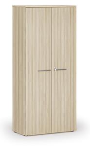 Szafa biurowa z drzwiami PRIMO WOOD, 800 x 420 x 1781 mm, dąb naturalny