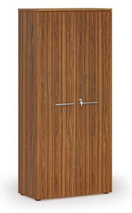Szafa biurowa z drzwiami PRIMO WOOD, 800 x 420 x 1781 mm, orzech