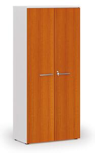 Szafa biurowa z drzwiami PRIMO WHITE, 800 x 420 x 1781 mm, biały/wiśnia