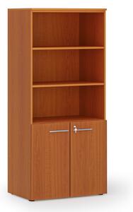 Szafa biurowa z drzwiami niskimi PRIMO WOOD, 800 x 500 x 1781 mm, czereśnia