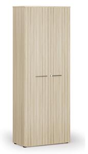 Szafa biurowa z drzwiami PRIMO WOOD, 800 x 420 x 2128 mm, dąb naturalny