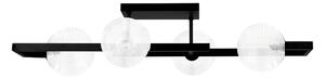 Lampa z czterema kloszami czarno-transparentna L2-G94