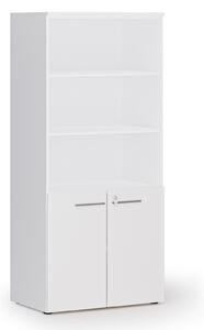 Szafa biurowa z drzwiami niskimi PRIMO WHITE, 800 x 500 x 1781 mm, biały