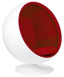 Fotel Ball Biało-Czerwony - Włókno Szklane
