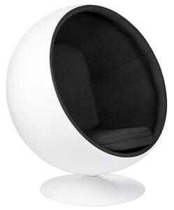 Fotel Ball Biało-Czarny - Włókno Szklane