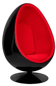 Fotel Ovalia Black Czerwony