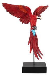 Kare Dekoracja Papuga Rozłożone Skrzydła 52X61 Cm Czerwona / Niebieska