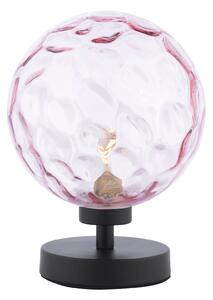Lampa Stołowa Esben Table Lamp Matt Black Pink Dimpled 150mm Glass