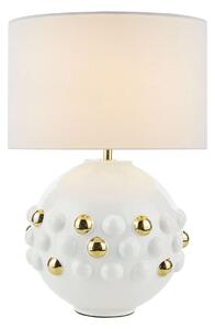 Lampa Srołowa Sphere Table Lamp Gloss White & Gold With Shade