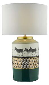 Lampa Srołowa Callie Table Lamp Green/Gold Zebra Motif Base Only