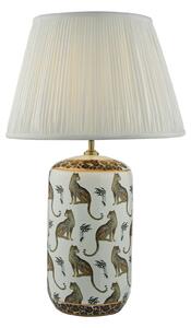 Lampa Srołowa Tigris Ceramic Table Lamp White Leopard Motif Base Only