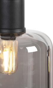 Designerska lampa wisząca czarna szkło przydymione 3-źródła światła 120cm - Qara Oswietlenie wewnetrzne