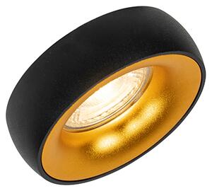 Designerska Oprawa wpuszczana w sufit / Oprawa do wbudowania czarna ze złotym wnętrzem - Mooning Oswietlenie wewnetrzne