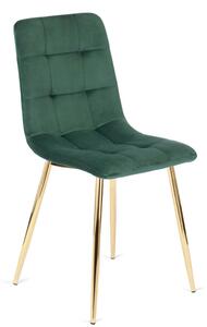 Zielone welurowe eleganckie krzesło w stylu glamour N0-Z73