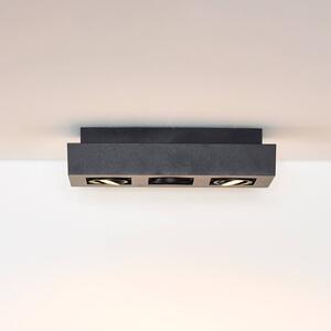Lucide Reflektor sufitowy Xirax, 3-punktowy, czarny możliwość ściemniania, czarny, salon / jadalnia, aluminium, nowoczesny