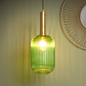 Lucide Szklana lampa wisząca Maloto, Ø 20 cm, zielona