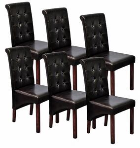 Komplet 6 tapicerowanych krzeseł pikowanych wenge S2-D38