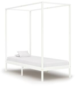 Rama łóżka z baldachimem, 2 szuflady, biała, sosna, 100x200 cm