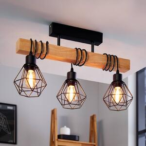 EGLO Lampa sufitowa Townshend 5, jasne drewno, salon / jadalnia, drewno, vintage