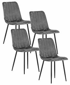Komplet Ciemnoszarych Krzeseł Tapicerowanych 4 Szt. P9-C52