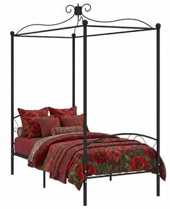 Czarne łóżko z baldachimem z metalu 90x200 cm N7-T51