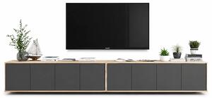 Zestaw wiszących szafek rtv dąb wotan + grafit W5-E08