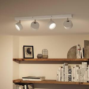 Philips Bracia reflektor sufitowy LED 4-punktowy, biały, biały / opal, salon / jadalnia, aluminium, nowoczesny