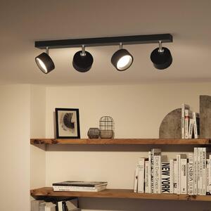 Philips Bracia reflektor sufitowy LED 4-punktowy, czarny, czarny, salon / jadalnia, aluminium, nowoczesny