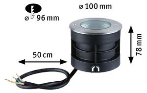 Paulmann Vanea oprawa wpuszczana podłogowa LED IP67, Ø 10cm, aluminiowy / szary / cynkowy, aluminium, nowoczesny