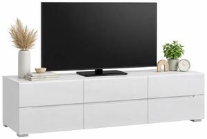 Biała szafka rtv z szufladami F8-L76
