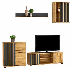 Komplet nowoczesnych mebli z lamelami L1-Z25