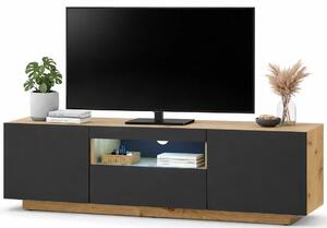 Szafka rtv stojąca lub wisząca dąb artisan + czarny L7-L49