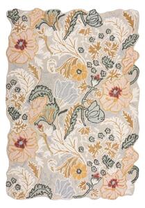 Jasnoróżowy wełniany dywan tkany ręcznie 120x170 cm Daphne Shaped Floral – Flair Rugs