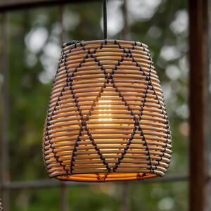 PR Home Lollo lampa wisząca zewnętrzna, wygląd naturalnego rattanu, Ø 28 cm, brązowy / rdzawy, tworzywo sztuczne
