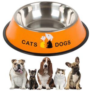Pomarańczowa metalowa miska dla psa/kota FIDO
