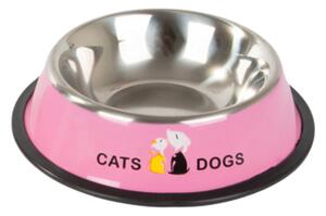 Różowa metalowa miska dla psa/kota FIDO