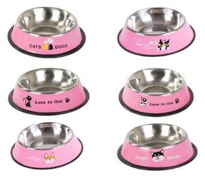 Różowa metalowa miska dla psa/kota FIDO