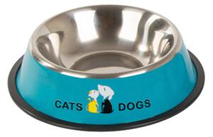 Niebieska metalowa miska dla psa/kota FIDO