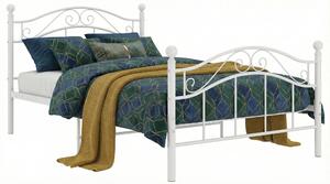 Łóżko metalowe białe w stylu industrialnym 90x200 cm B7-A66