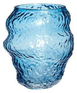 Jasnoniebieski szklany ręcznie wykonany wazon (wysokość 18 cm) Aurora – Hübsch