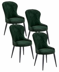 Komplet zielonych eleganckich krzeseł pikowanych 4 szt. A8-A29