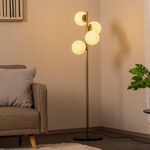 Lampa stojąca Faze Opviq, mosiężny / złoty, salon / jadalnia, metal