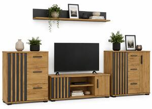 4-elementowy zestaw mebli z lamelami loft M8-R57